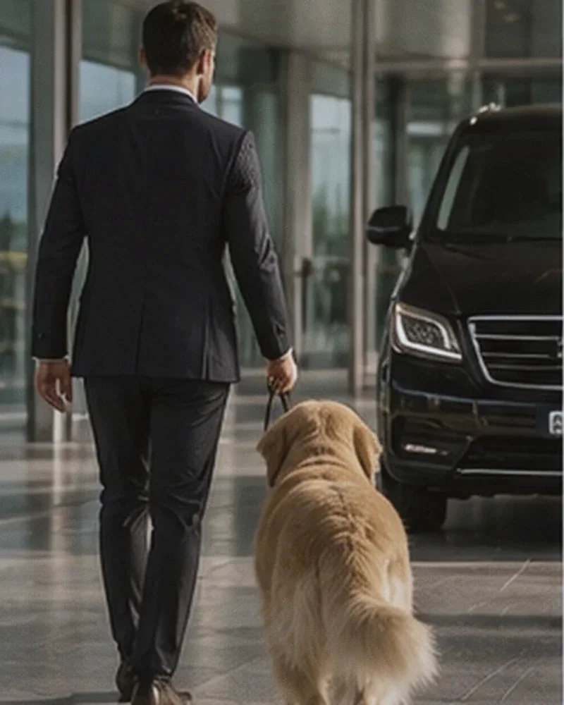 Aeropuerto y transfer con el animal